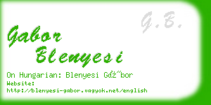 gabor blenyesi business card